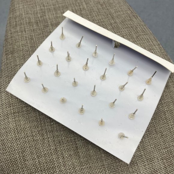 Stud pierced earring Lot Small Round Gold Silver Black Ball Sparkle Glitter Glam - Picture 3 of 5